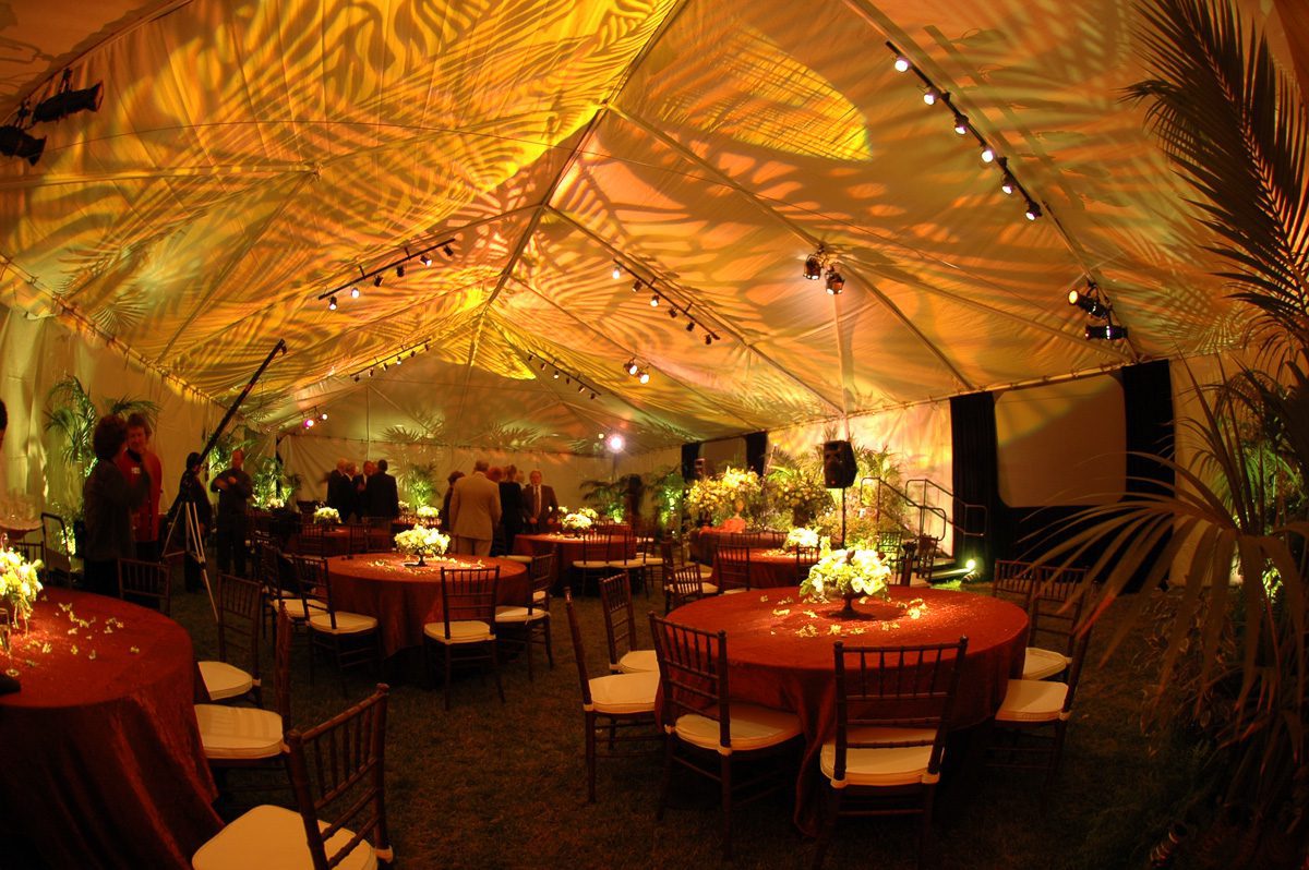 Custom GOBO monogram projection on a dance floor at a New England event