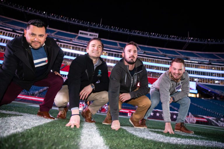 3 point stance football at Gillette Stadium