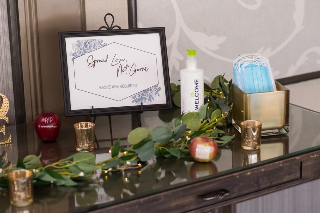wedding sanitization station