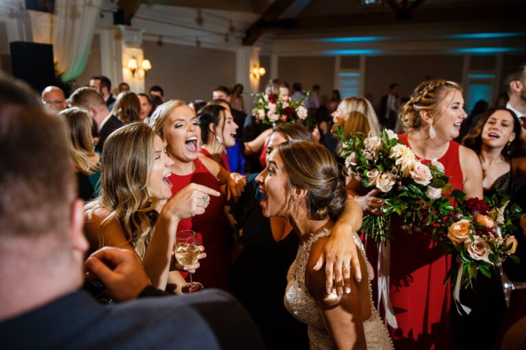 dance floor at pinehills wedding