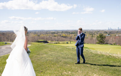 Groom's reaction to first look of his bride